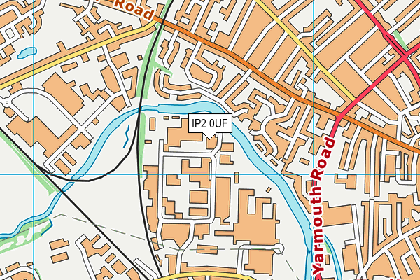 IP2 0UF map - OS VectorMap District (Ordnance Survey)