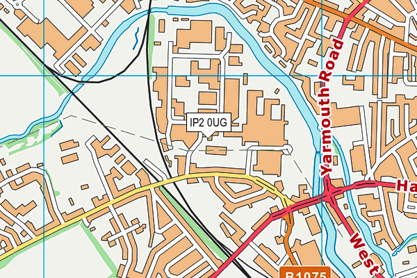 IP2 0UG map - OS VectorMap District (Ordnance Survey)