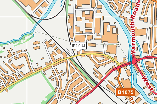 IP2 0UJ map - OS VectorMap District (Ordnance Survey)