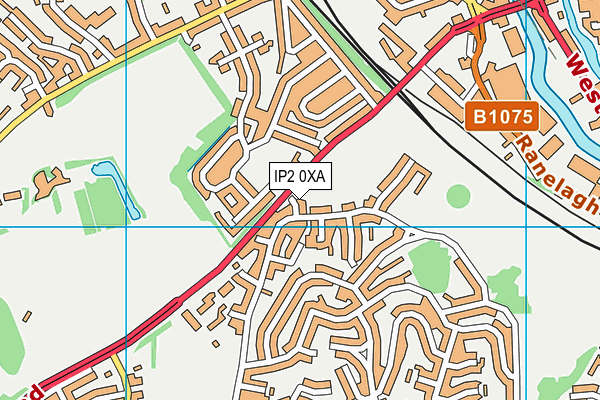 IP2 0XA map - OS VectorMap District (Ordnance Survey)