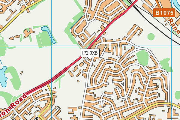 IP2 0XB map - OS VectorMap District (Ordnance Survey)