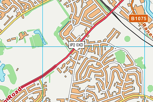 IP2 0XD map - OS VectorMap District (Ordnance Survey)