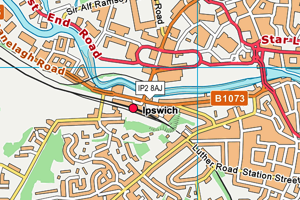 IP2 8AJ map - OS VectorMap District (Ordnance Survey)