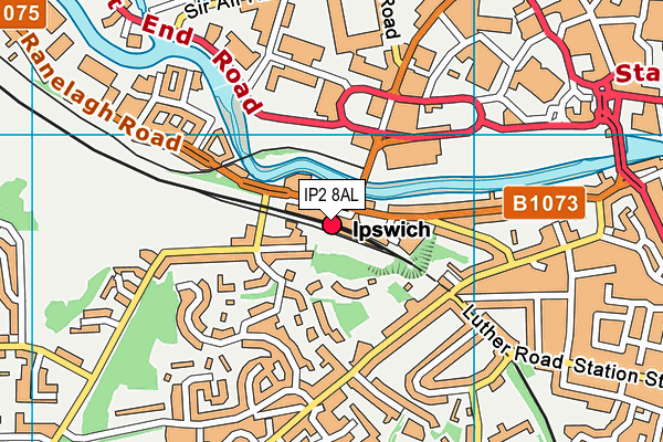 IP2 8AL map - OS VectorMap District (Ordnance Survey)