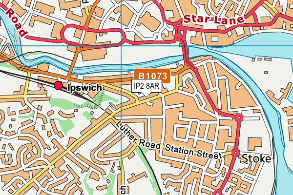 IP2 8AR map - OS VectorMap District (Ordnance Survey)