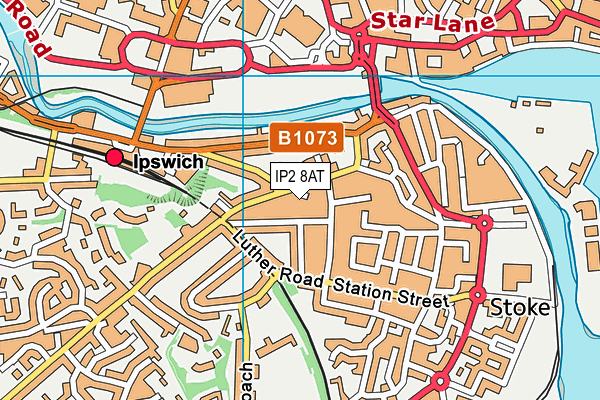 IP2 8AT map - OS VectorMap District (Ordnance Survey)