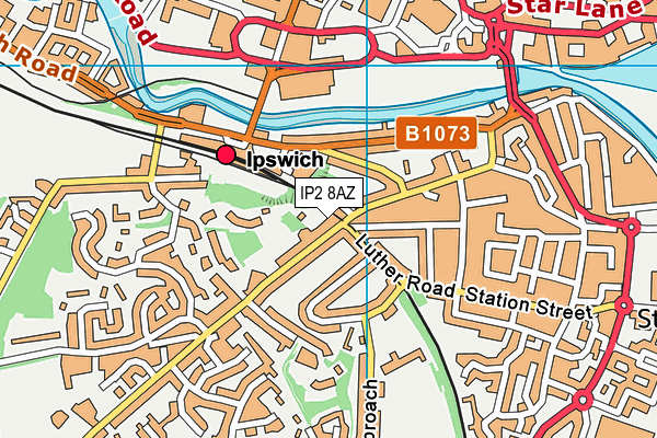 IP2 8AZ map - OS VectorMap District (Ordnance Survey)