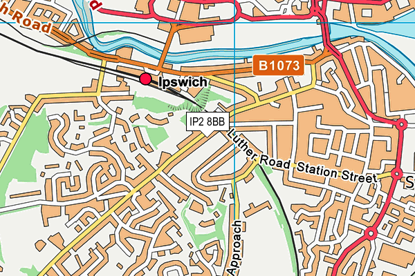 IP2 8BB map - OS VectorMap District (Ordnance Survey)