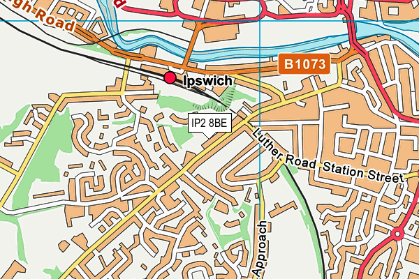 IP2 8BE map - OS VectorMap District (Ordnance Survey)