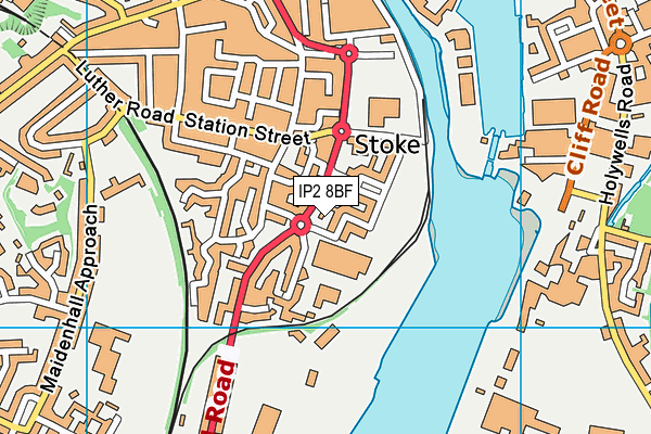 IP2 8BF map - OS VectorMap District (Ordnance Survey)