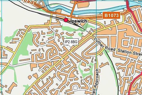 IP2 8BG map - OS VectorMap District (Ordnance Survey)