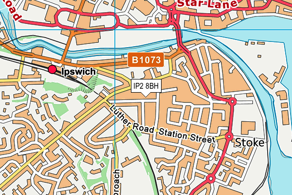 IP2 8BH map - OS VectorMap District (Ordnance Survey)