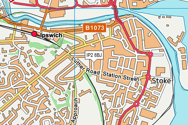 IP2 8BJ map - OS VectorMap District (Ordnance Survey)