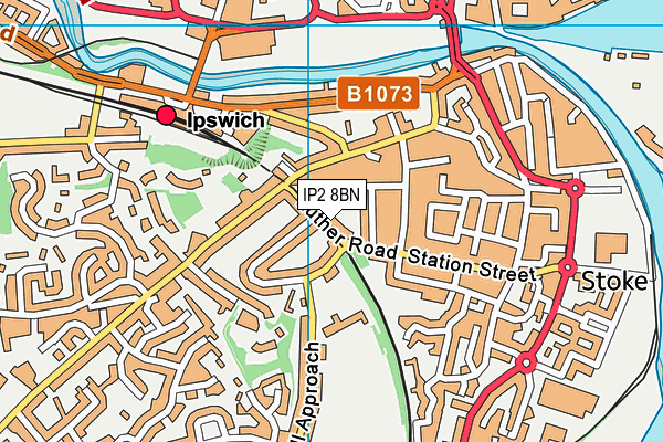 IP2 8BN map - OS VectorMap District (Ordnance Survey)