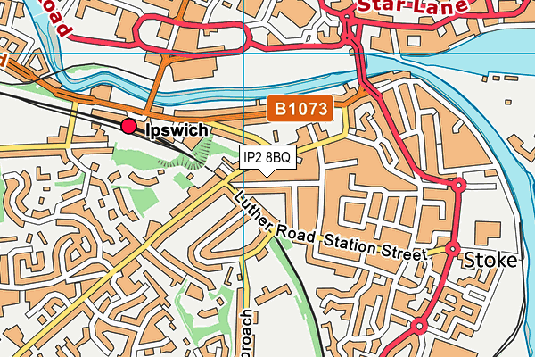 IP2 8BQ map - OS VectorMap District (Ordnance Survey)