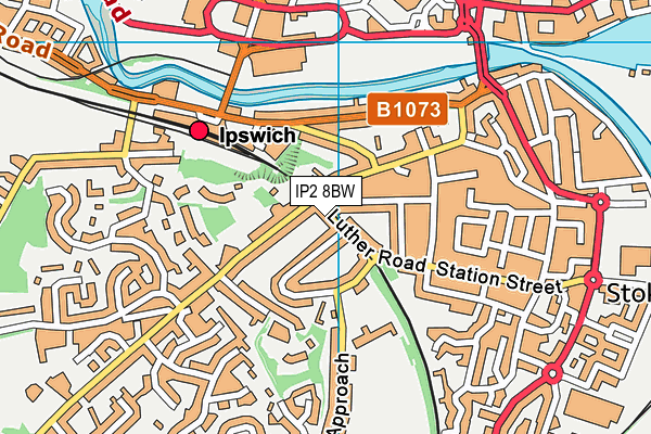 IP2 8BW map - OS VectorMap District (Ordnance Survey)