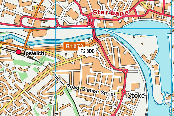 IP2 8DB map - OS VectorMap District (Ordnance Survey)