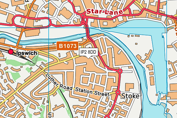 IP2 8DD map - OS VectorMap District (Ordnance Survey)