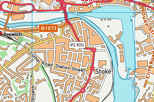 IP2 8DG map - OS VectorMap District (Ordnance Survey)