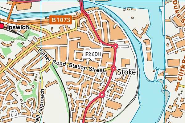 IP2 8DH map - OS VectorMap District (Ordnance Survey)