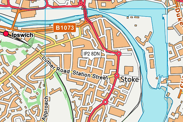 IP2 8DN map - OS VectorMap District (Ordnance Survey)