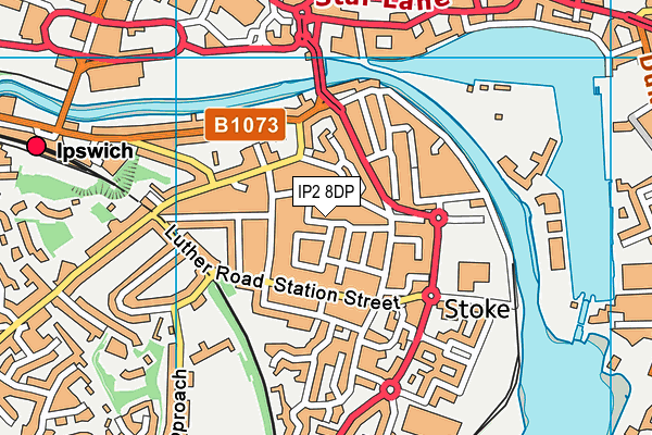 IP2 8DP map - OS VectorMap District (Ordnance Survey)