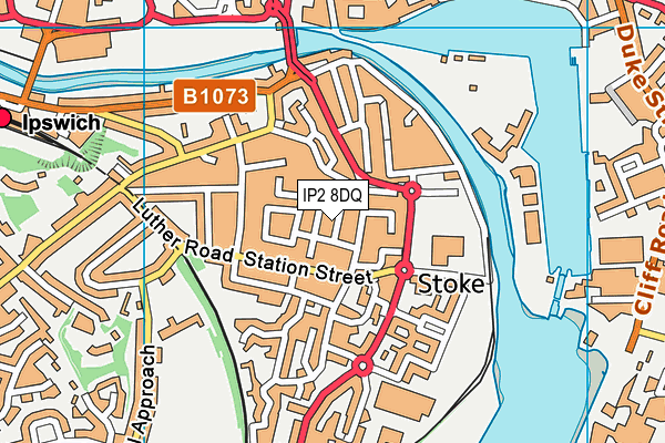 IP2 8DQ map - OS VectorMap District (Ordnance Survey)