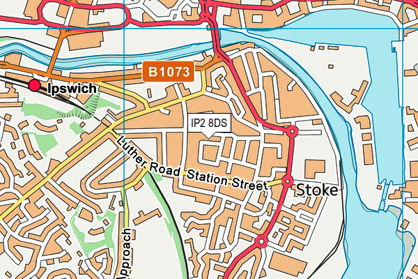 IP2 8DS map - OS VectorMap District (Ordnance Survey)