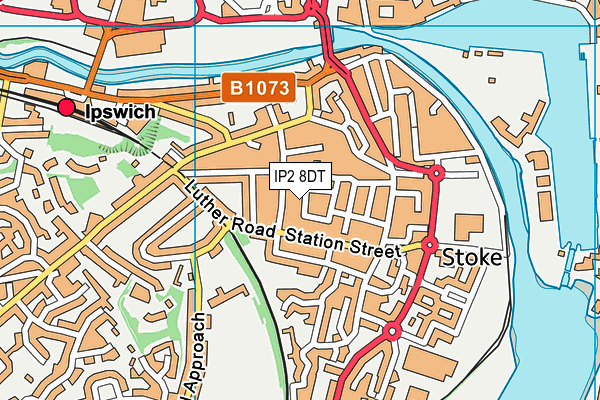 IP2 8DT map - OS VectorMap District (Ordnance Survey)