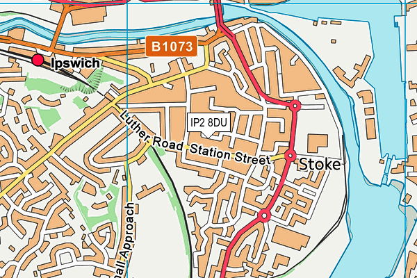 IP2 8DU map - OS VectorMap District (Ordnance Survey)