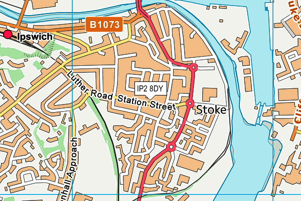 IP2 8DY map - OS VectorMap District (Ordnance Survey)