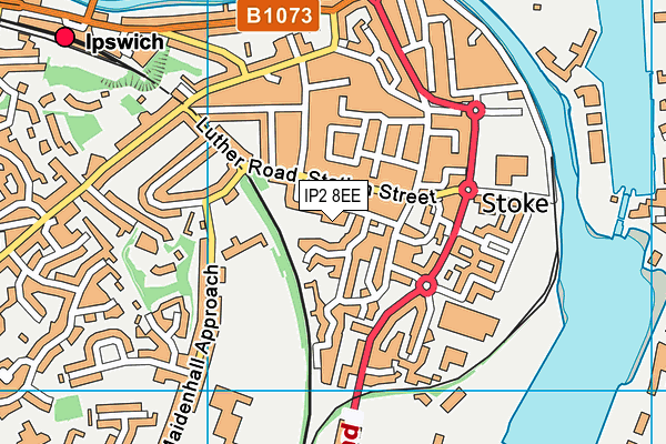 IP2 8EE map - OS VectorMap District (Ordnance Survey)