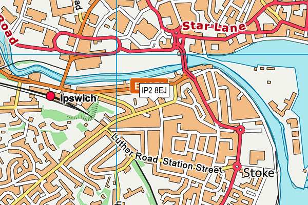 IP2 8EJ map - OS VectorMap District (Ordnance Survey)