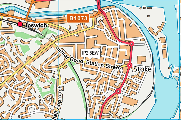 IP2 8EW map - OS VectorMap District (Ordnance Survey)