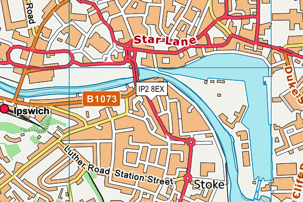 IP2 8EX map - OS VectorMap District (Ordnance Survey)