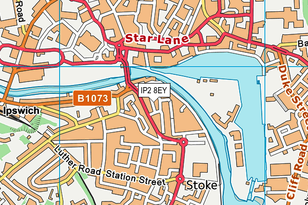 IP2 8EY map - OS VectorMap District (Ordnance Survey)