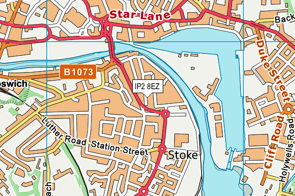 IP2 8EZ map - OS VectorMap District (Ordnance Survey)