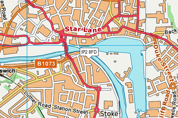 IP2 8FD map - OS VectorMap District (Ordnance Survey)