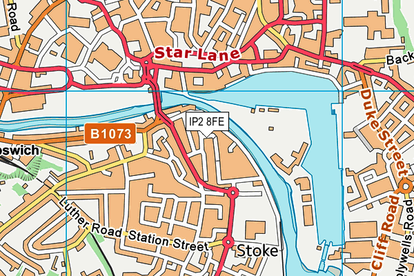 IP2 8FE map - OS VectorMap District (Ordnance Survey)