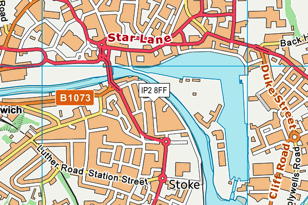 IP2 8FF map - OS VectorMap District (Ordnance Survey)