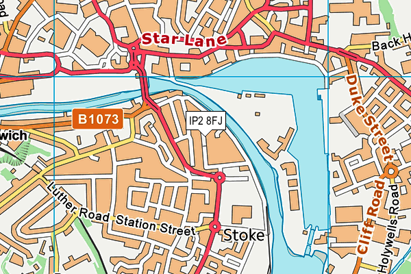 IP2 8FJ map - OS VectorMap District (Ordnance Survey)