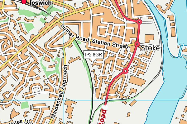 IP2 8GR map - OS VectorMap District (Ordnance Survey)