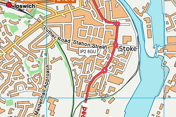 IP2 8GU map - OS VectorMap District (Ordnance Survey)