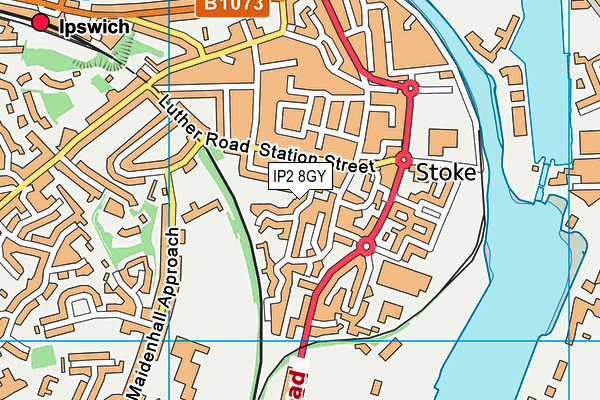 IP2 8GY map - OS VectorMap District (Ordnance Survey)