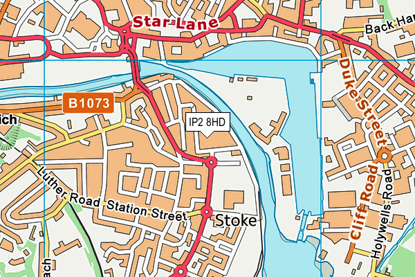 IP2 8HD map - OS VectorMap District (Ordnance Survey)