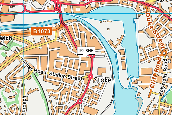 IP2 8HF map - OS VectorMap District (Ordnance Survey)