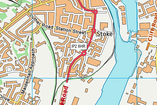 IP2 8HR map - OS VectorMap District (Ordnance Survey)