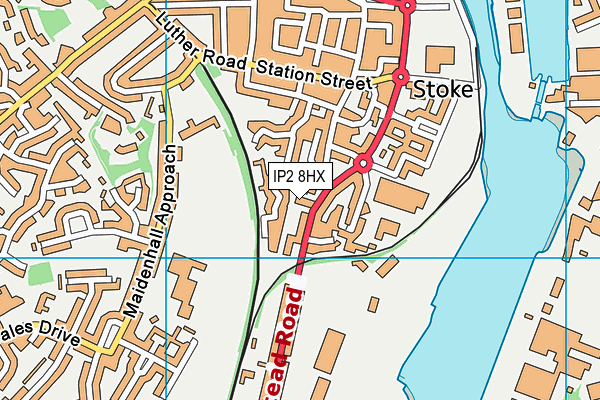 IP2 8HX map - OS VectorMap District (Ordnance Survey)