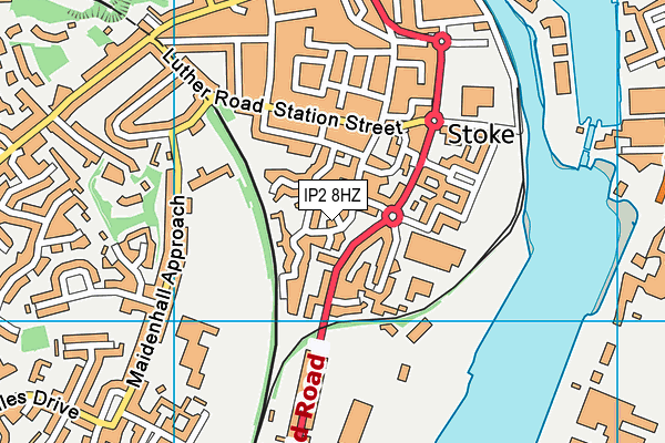 IP2 8HZ map - OS VectorMap District (Ordnance Survey)