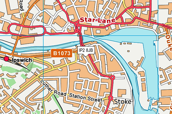 IP2 8JB map - OS VectorMap District (Ordnance Survey)